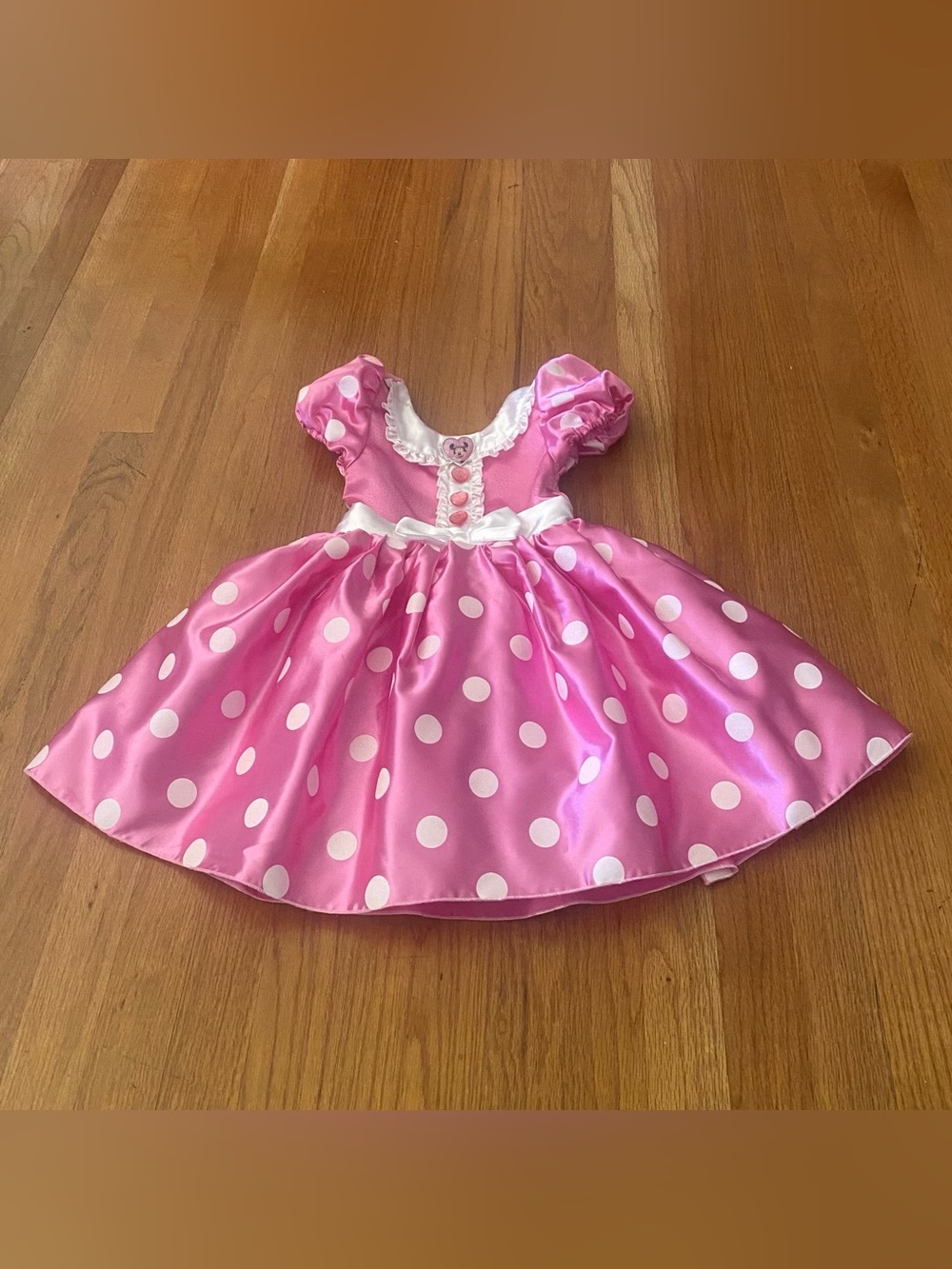 Disney Collection Polka Dot Minnie Mouse Party Costume Dress with Bow
